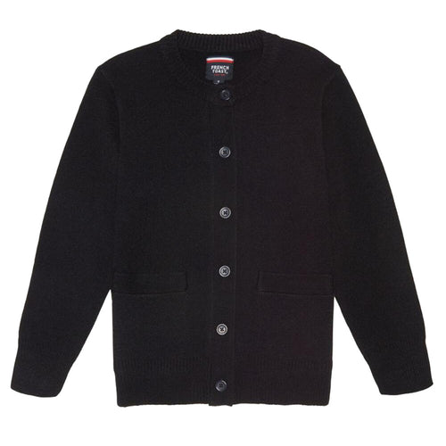 Crew-neck Cardigan - Girls - Navy