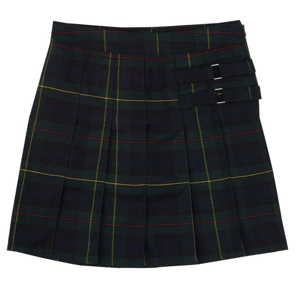 2-Tab Pleated Plaid Scooter - Girls - Hunter