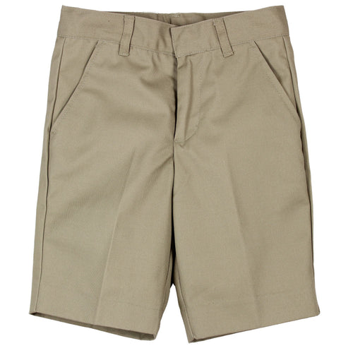 Flat Front Short - Boys - Khaki