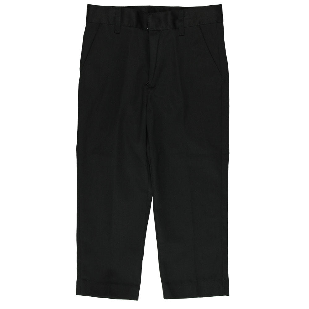 Flat Front Pants Double Knee-Adjustable Waist - Boys - Black