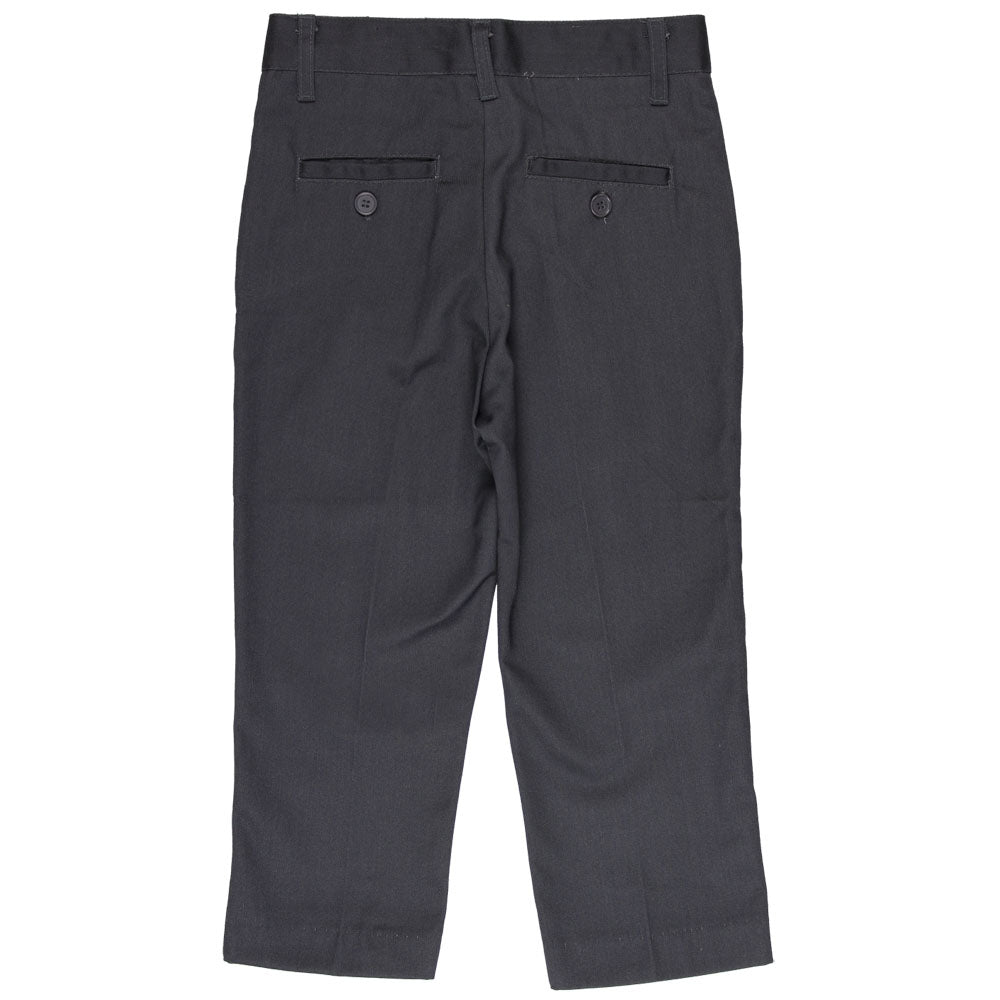 Flat Front Pants Double Knee-Adjustable Waist - Boys - Grey