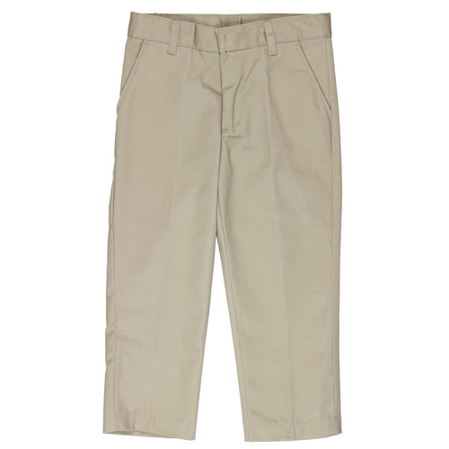 Flat Front Pants Double Knee-Adjustable Waist - Boys - Khaki