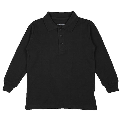 Long Sleeve Pique Polo Shirt - Boys - Black