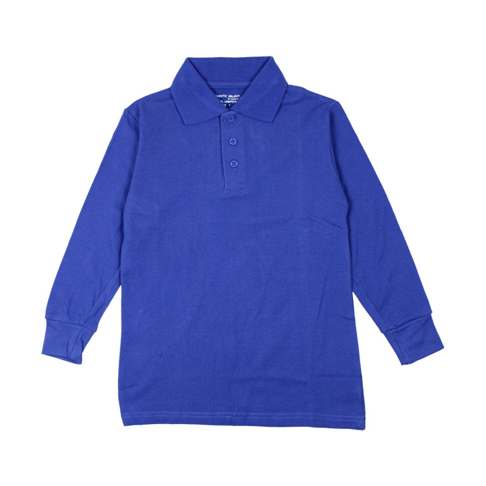 Long Sleeve Pique Polo Shirt - Boys - Royal