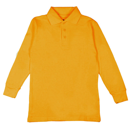 Long Sleeve Pique Polo Shirt - Boys - Gold