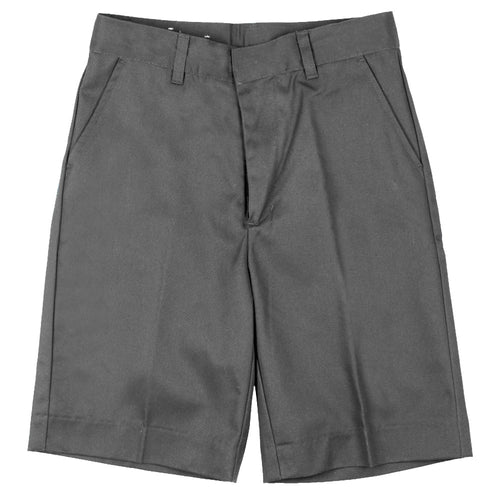 Flat Front Short - Boys - Grey