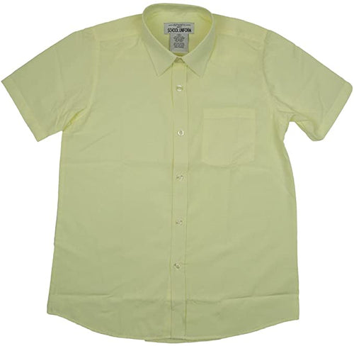 Short Sleeve Broadcloth Dress Shirt - Boys- Yellow