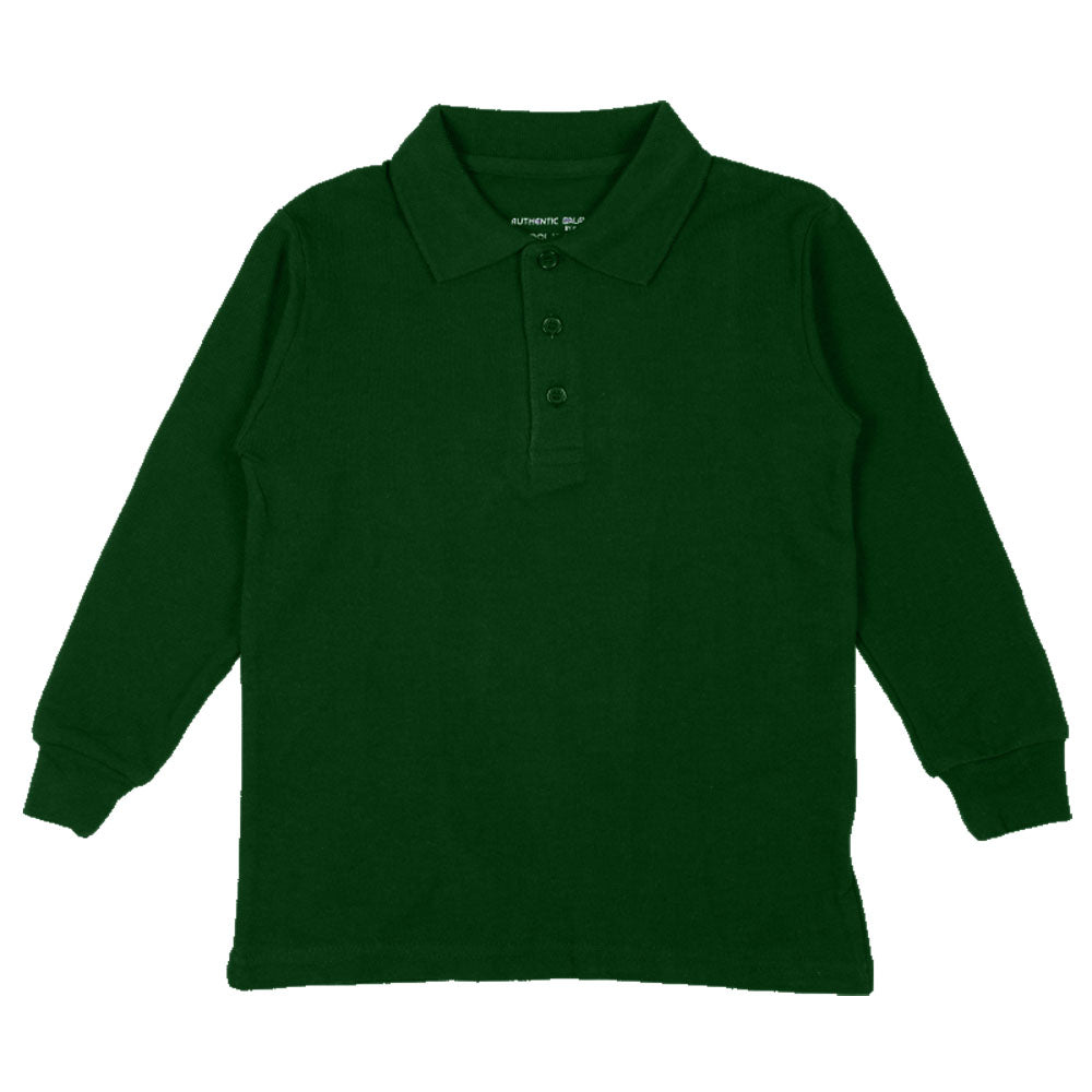 Long Sleeve Pique Polo Shirt - Boys - Hunter