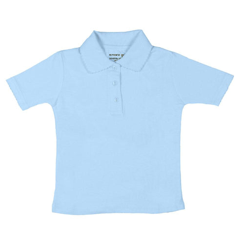 Short Sleeve Interlock Polo - Girls - Light Blue