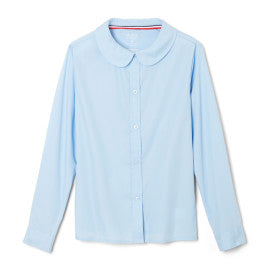 Long Sleeve Peter Pan Collar Blouses - Girls - Light blue