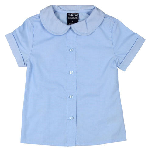 Short Sleeve Peter Pan Collar Blouses - Girls - Light Blue