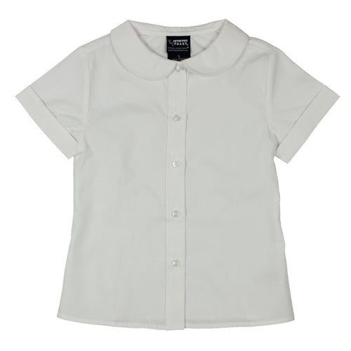 Short Sleeve Peter Pan Collar Blouses - Girls - White