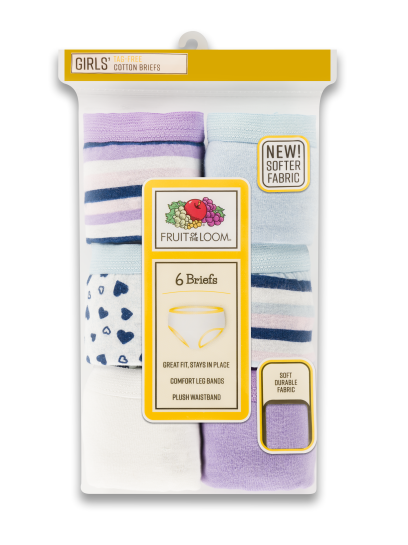 Fruit of the Loom Girls Printed Briefs