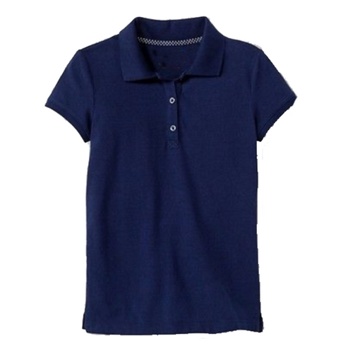 Short Sleeve Pique Polo - Girls - Navy