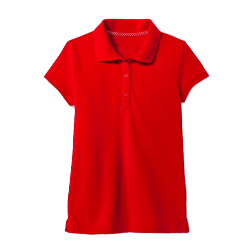 Short Sleeve Pique Polo - Girls - Red