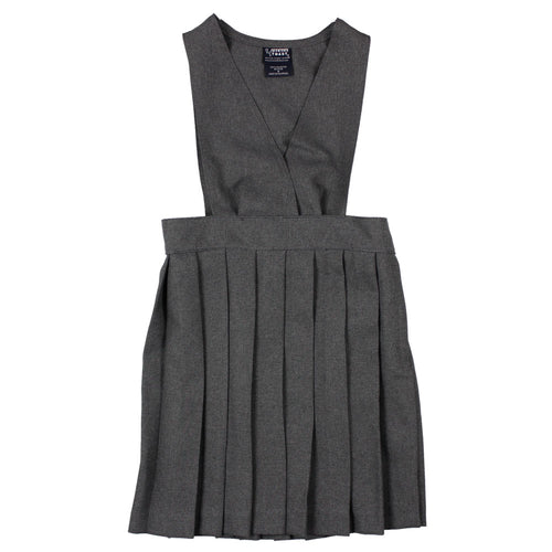 V-Neck Pleated Jumper - Girls - Grey