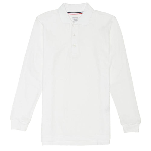 Long Sleeve Pique Polo Shirt  - Boys - White