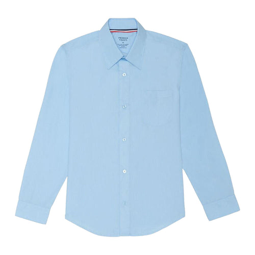 Long Sleeve Broadcloth Dress Shirt - Boys - Light Blue