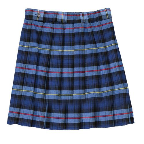 Pleated Plaid Skirt - Girls - Light Blue