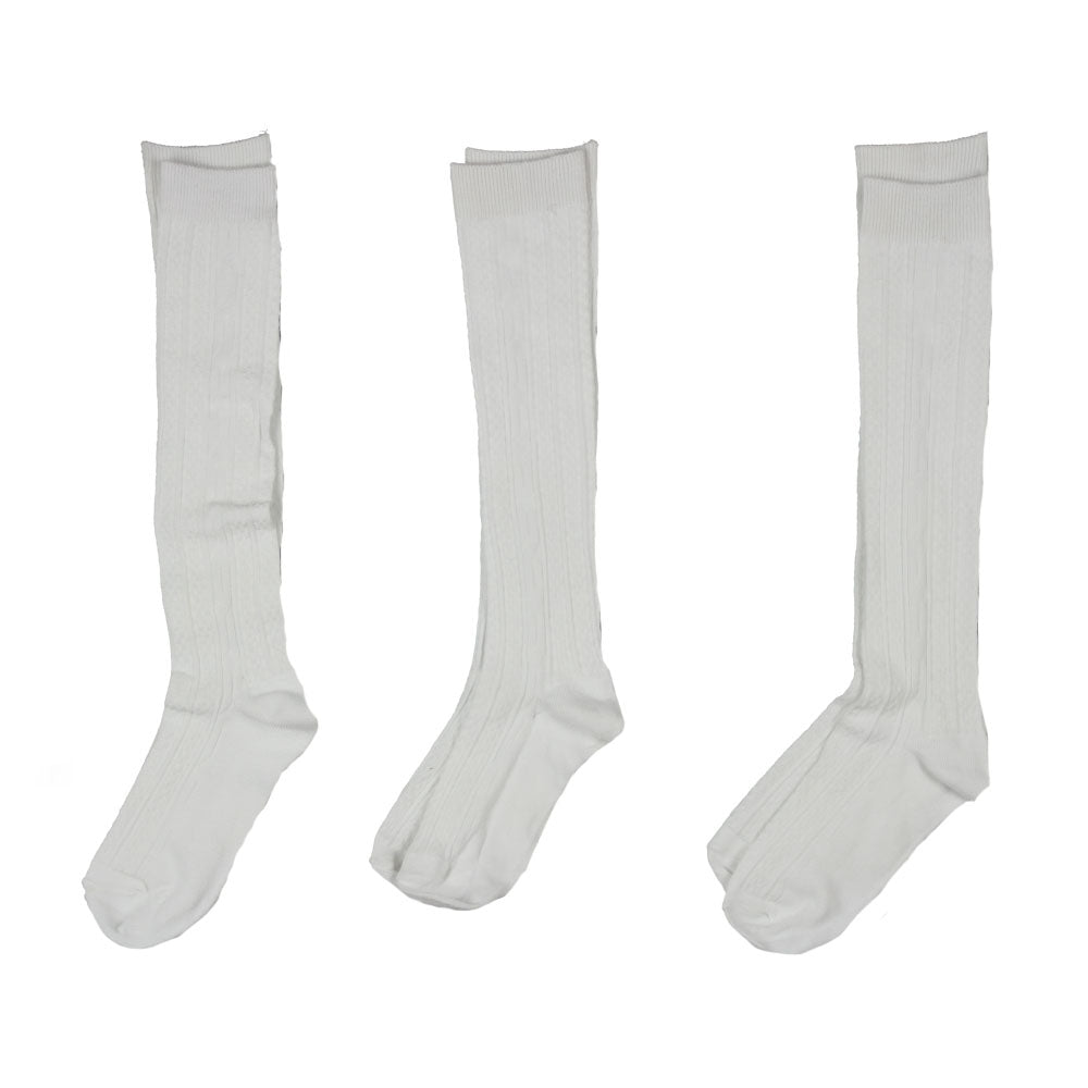 3 pack Cable Knit Knee High Socks