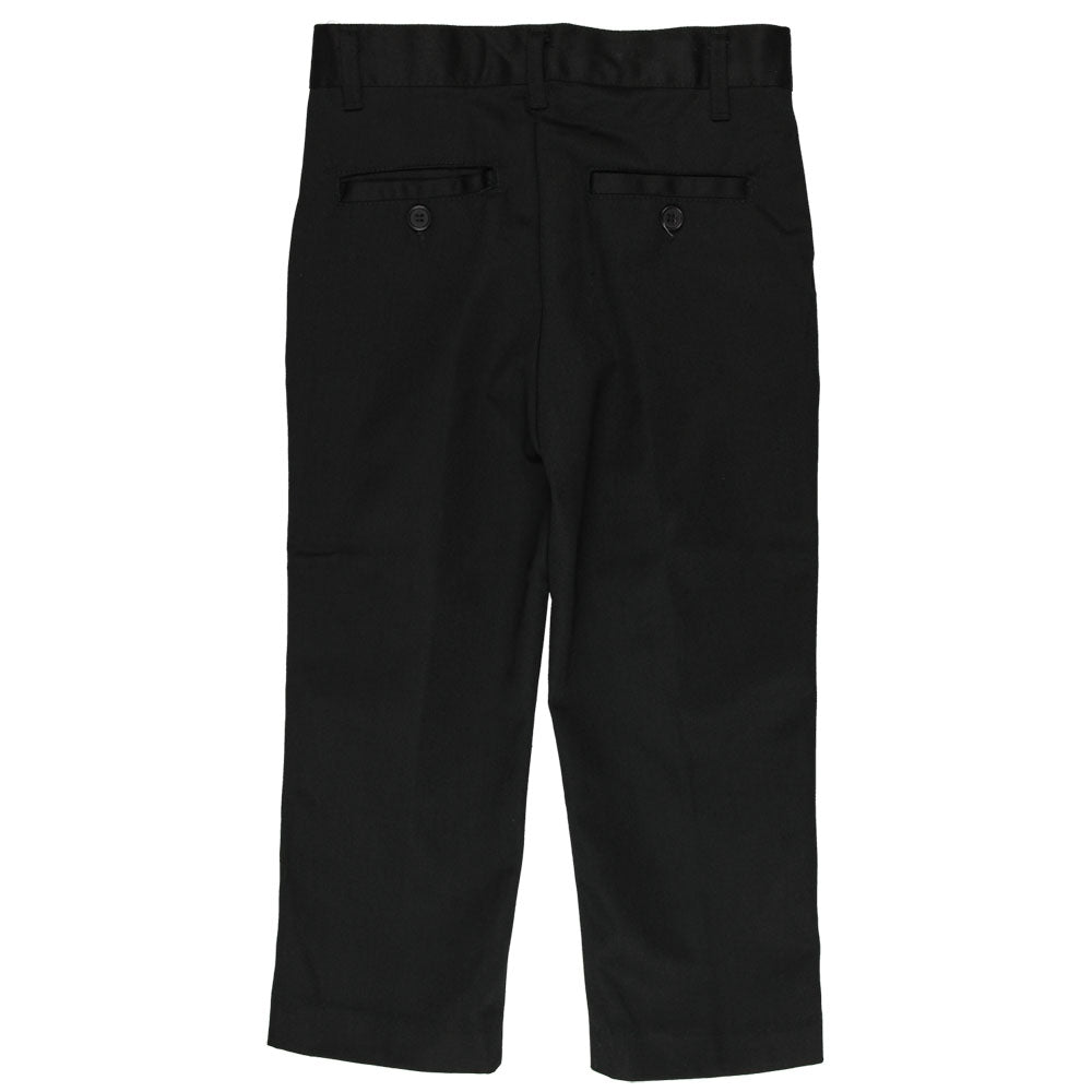 Flat Front Pants Double Knee-Adjustable Waist - Boys - Black