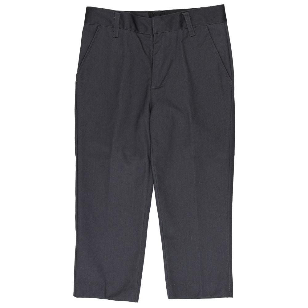 Flat Front Pants Double Knee-Adjustable Waist - Boys - Grey