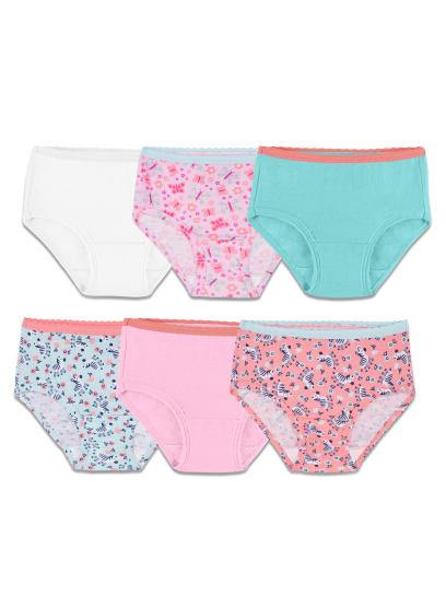 Fruit of the Loom Toddler Girls Briefs, 6-Pack 