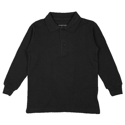 Long Sleeve Pique Polo Shirt - Boys - Black