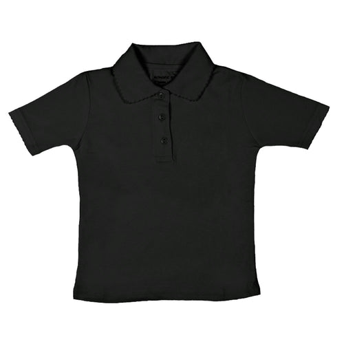 Short Sleeve Interlock Polo - Girls - Black