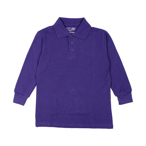 Long Sleeve Pique Polo Shirt - Boys - Grape