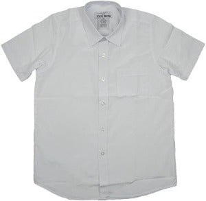 Short Sleeve Broadcloth Dress Shirt - Boys- White