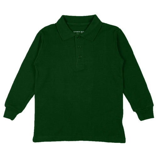 Long Sleeve Pique Polo Shirt - Boys - Hunter