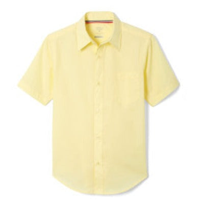 Short Sleeve Broadcloth Dress Shirt - Boys- Yellow Kids For Less Short Sleeve Broadcloth Dress Shirt - Boys- Yellow Kids For Less