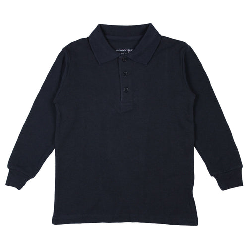 Long Sleeve Pique Polo Shirt - Boys - Navy