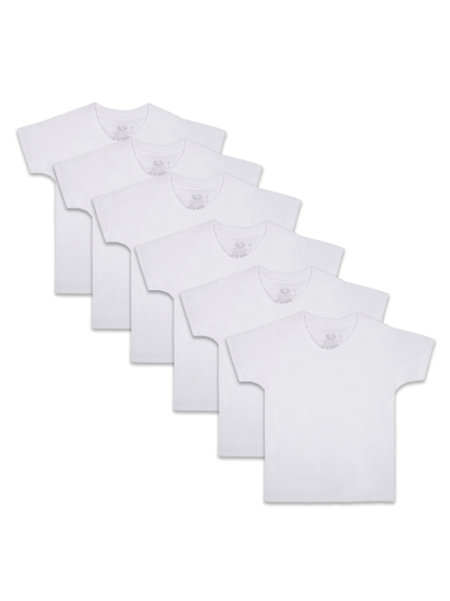 Fruit of the Loom Boys 6 Pack White T Shirts