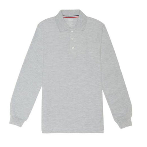 Long Sleeve Pique Polo Shirt  - Boys - Grey