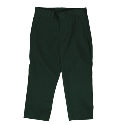 Flat Front Pants Double Knee-Adjustable Waist - Boys - Hunter