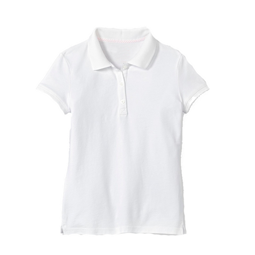 Short Sleeve Pique Polo - Girls - White