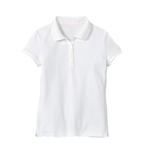 Short Sleeve Pique Polo - Girls - White – Kids For Less